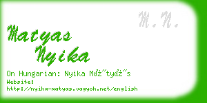 matyas nyika business card